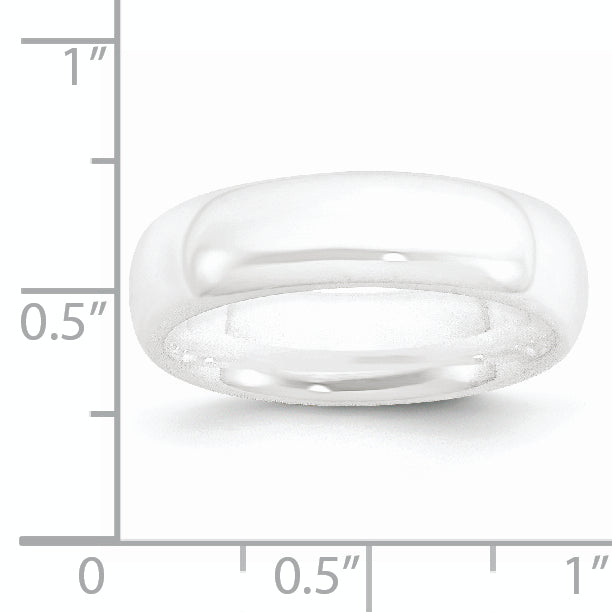 Polished Wedding Band in White Ceramic, 6mm