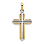 14k Two-tone Cross Pendant