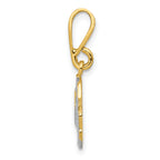 14K Gold and Rhodium Pick-up Truck Pendant with Polished Finish for Men