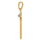 14K Two-Tone Gold Cross Pendant with Crown of Thorns Elegant Design