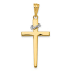 14K Two-Tone Cross w/Crown of Thorns Pendant