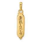 14K Gold Mezuzah Pendant with White Rhodium Accent and Polished Finish