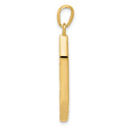 14K Gold Mezuzah Pendant with White Rhodium Accent Polished Finish