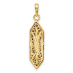 14K Gold Mezuzah Pendant with White Rhodium Accent Polished Finish