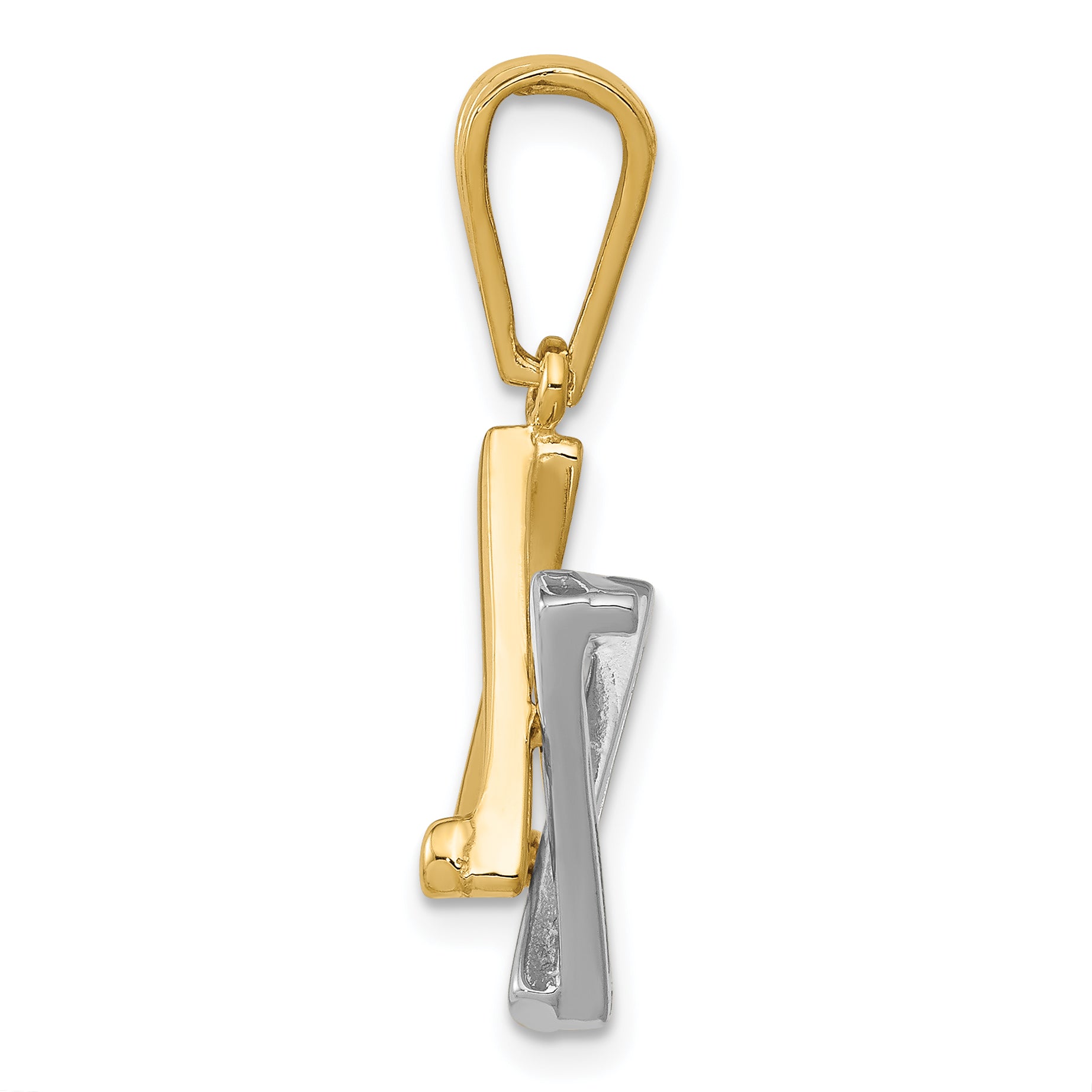 14K Two-Tone Gold Star of David Pendant with Elegant Closed Back Design Secondary image