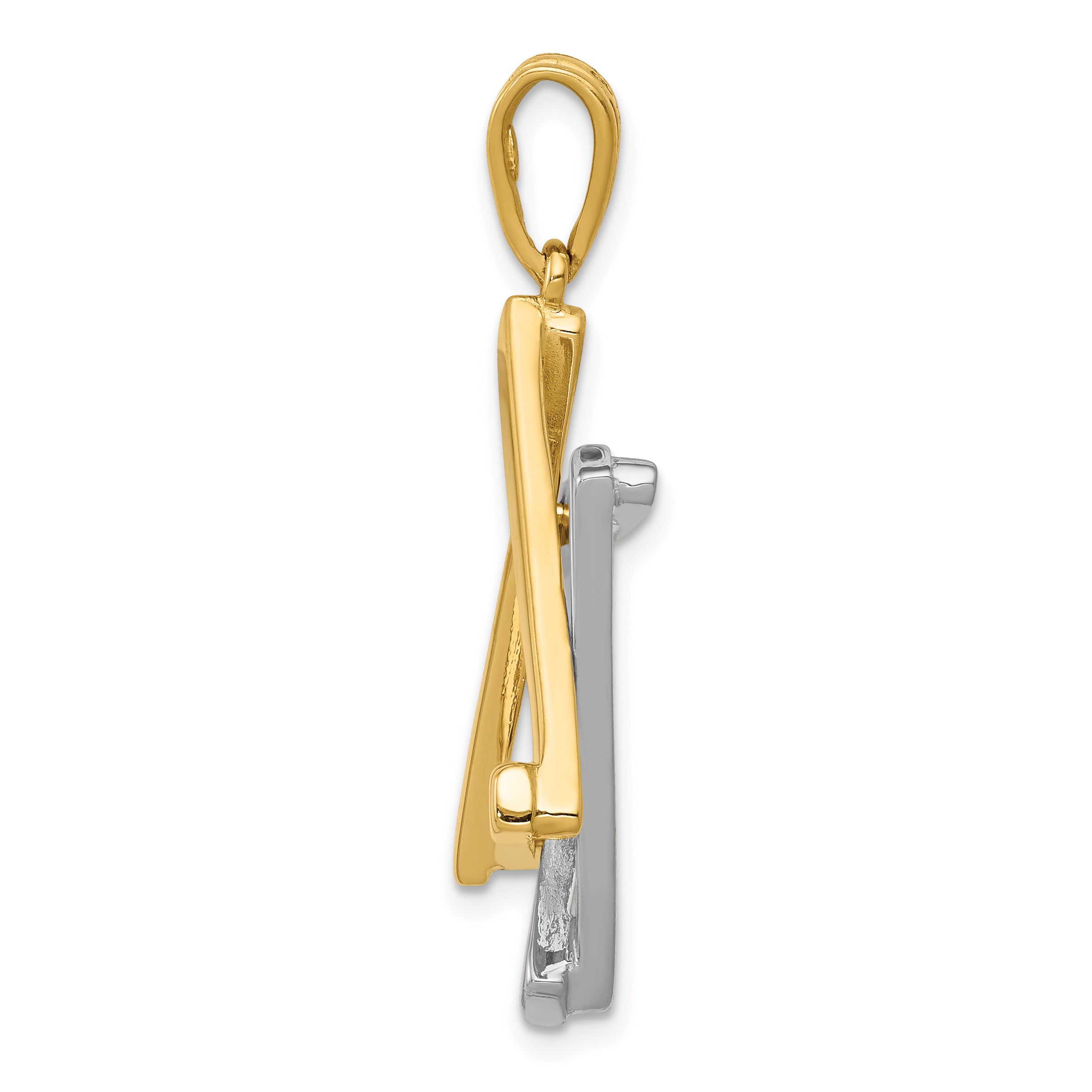 14K Two-Tone Gold Star of David Pendant with Elegant Closed-Back Design