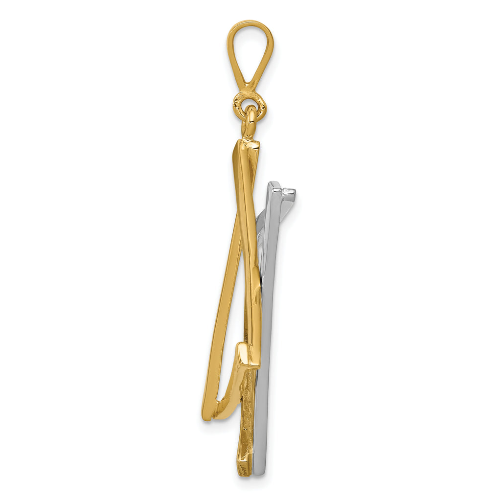 14K Two-Tone Gold Star of David Pendant with Elegant Closed Back Design