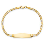 14k Soft Diamond Shape Anchor Link ID Bracelet