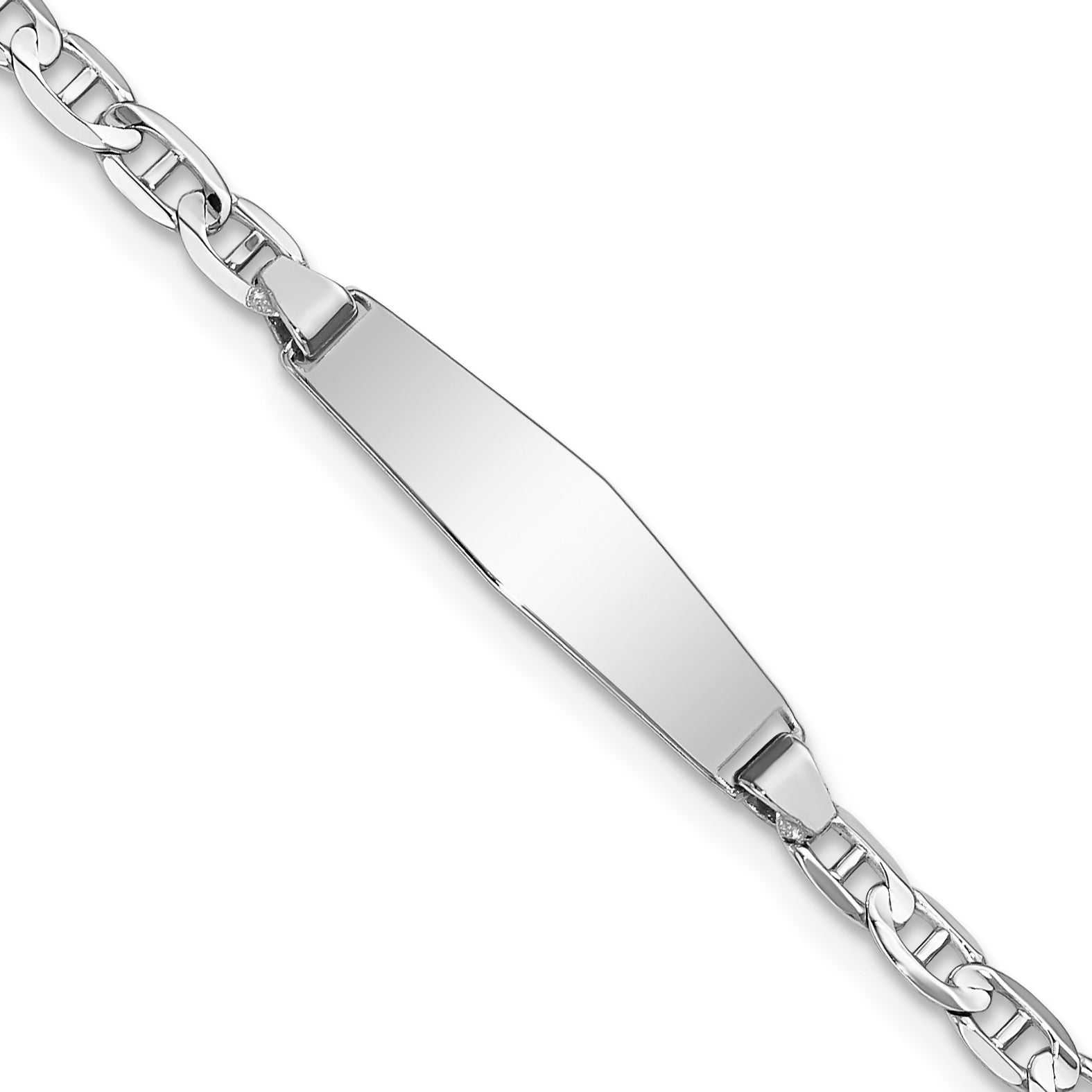 14k WG Soft Diamond Shape Anchor Link ID Bracelet Main image