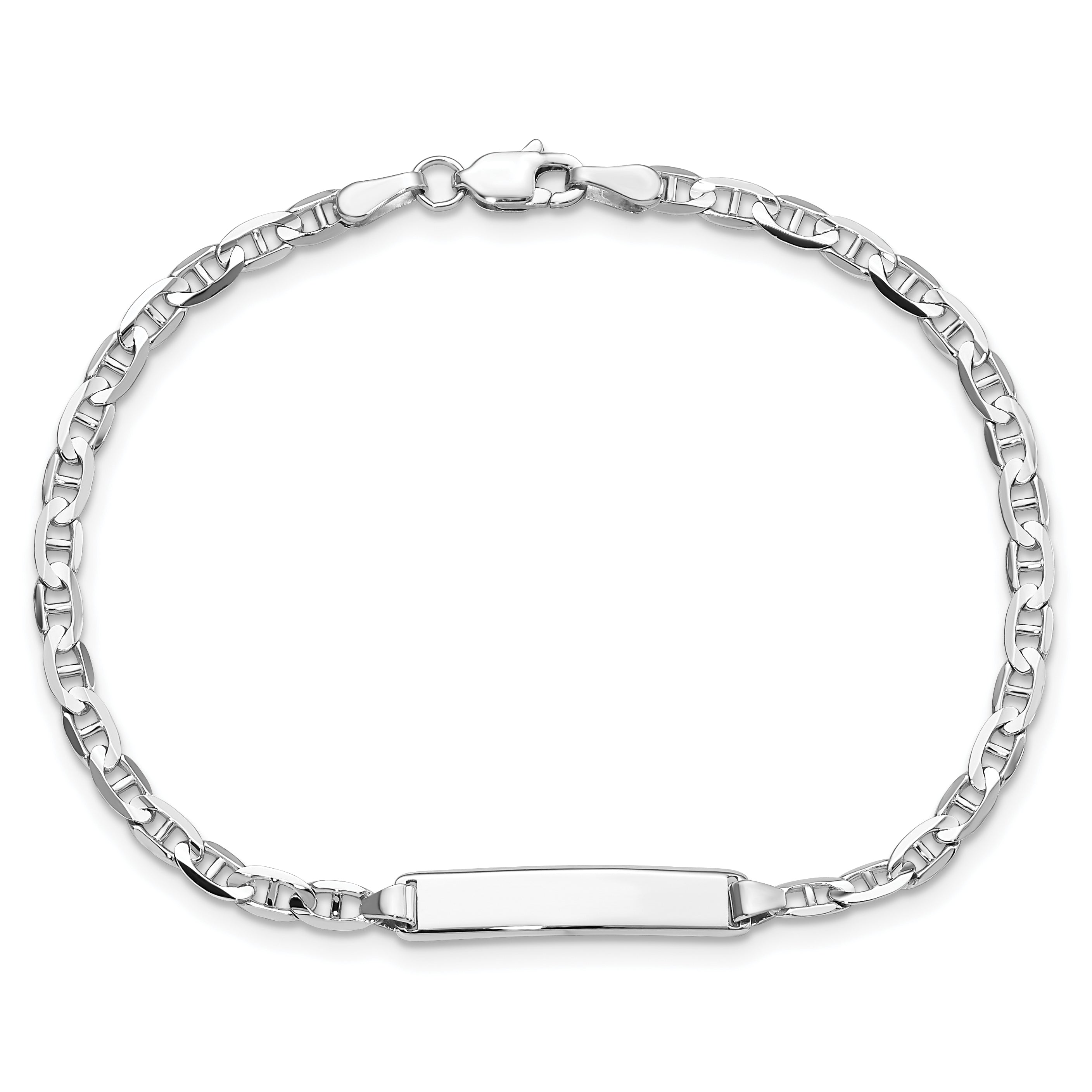 14k WG Anchor Link ID Bracelet