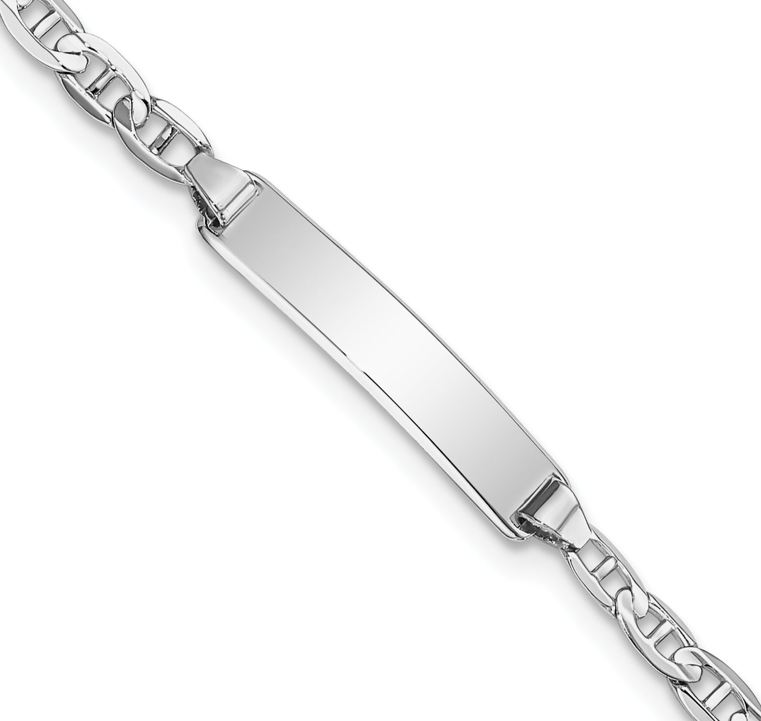 14k WG Anchor Link ID Bracelet