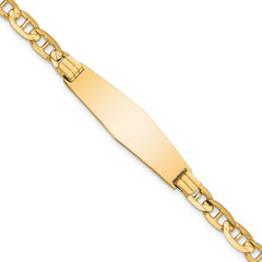 14k Anchor Soft Diamond Shape ID Bracelet