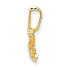 14K Gold Claddagh Charm with Polished Finish Elegant and Timeless Design