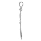 14K White Gold Passion Cross Pendant with Rhodium Plating  Elegant, Themed Design