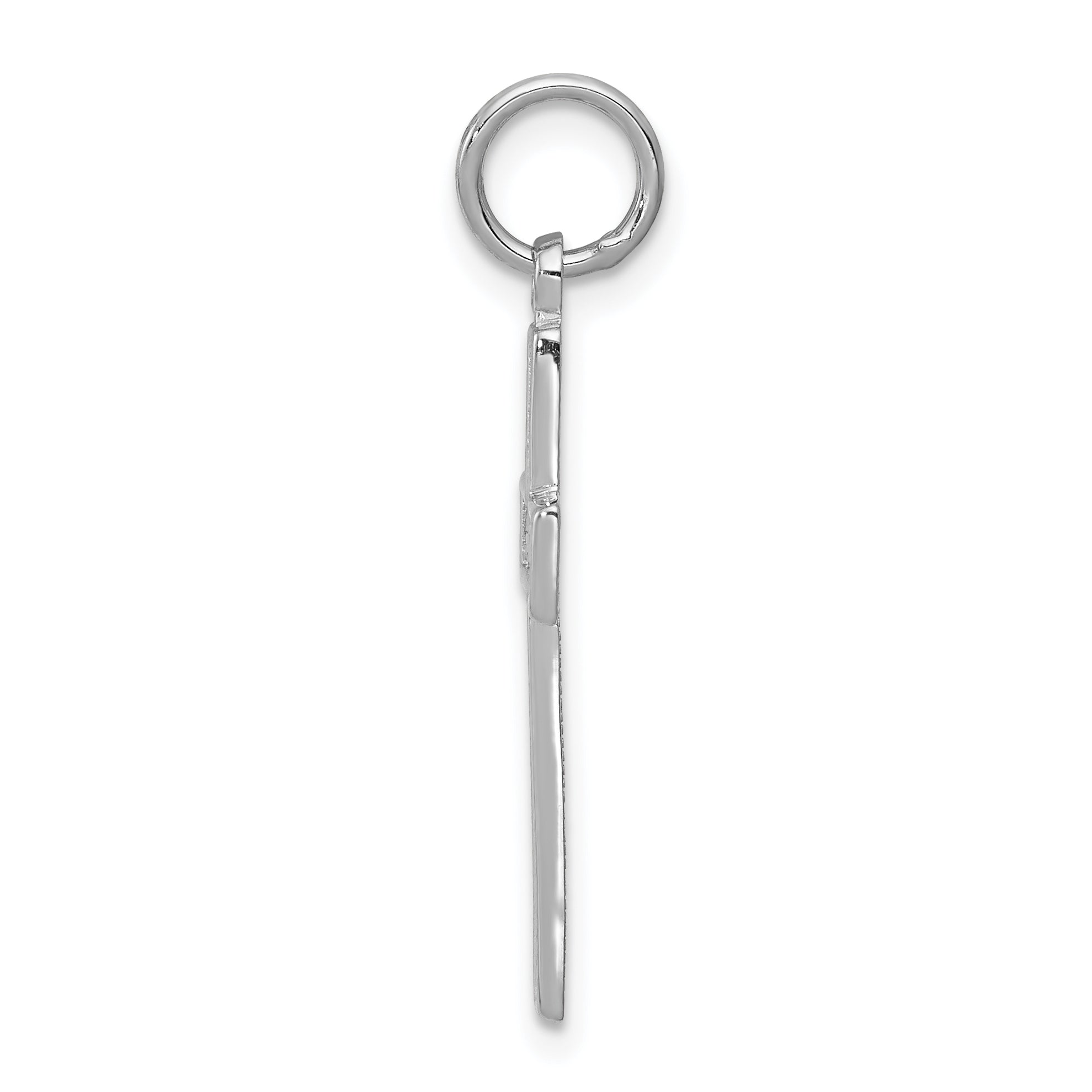 14K White Gold Cross Charm with Rhodium Plating Elegant and Timeless Design Secondary image