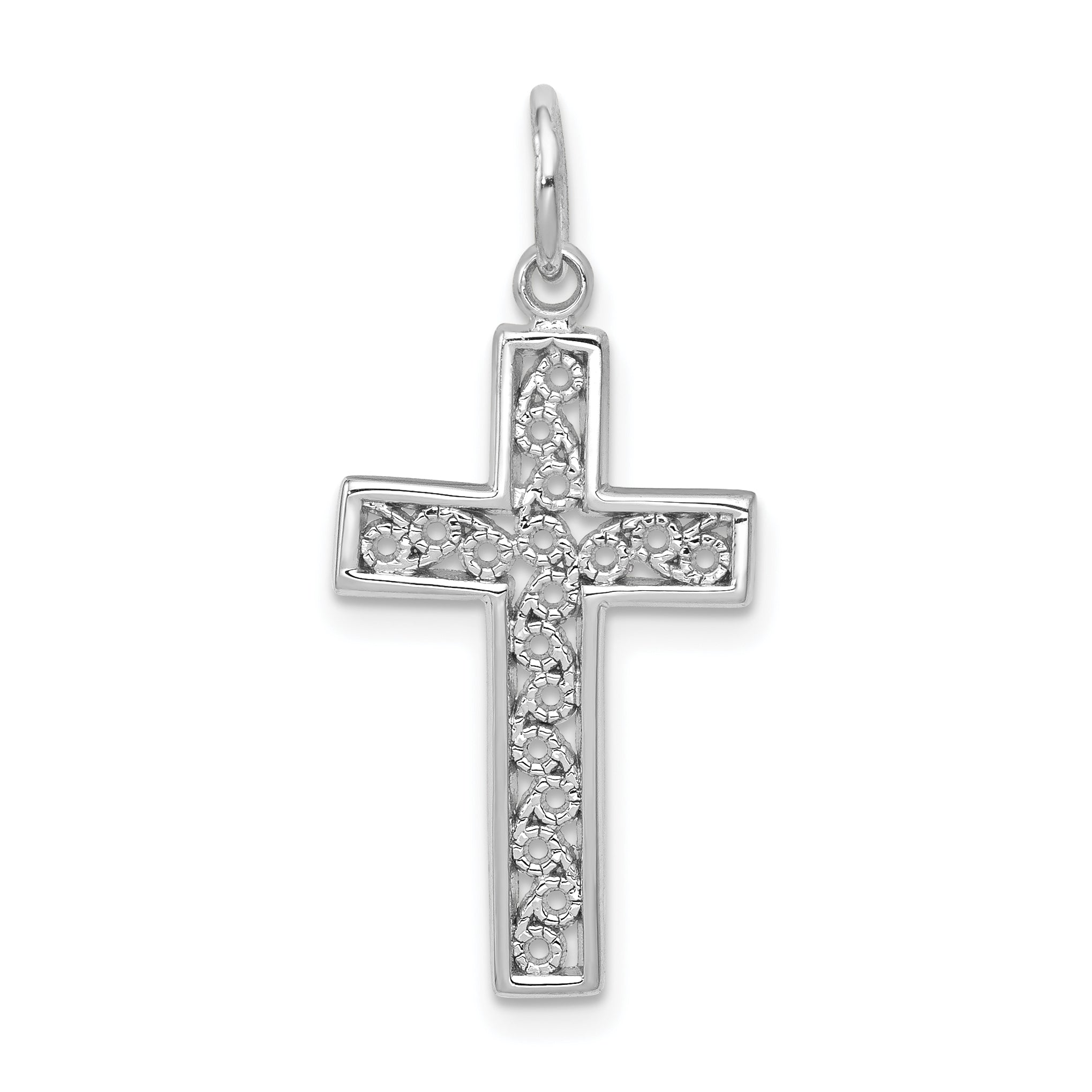 14k White Gold Cross Charm Main image