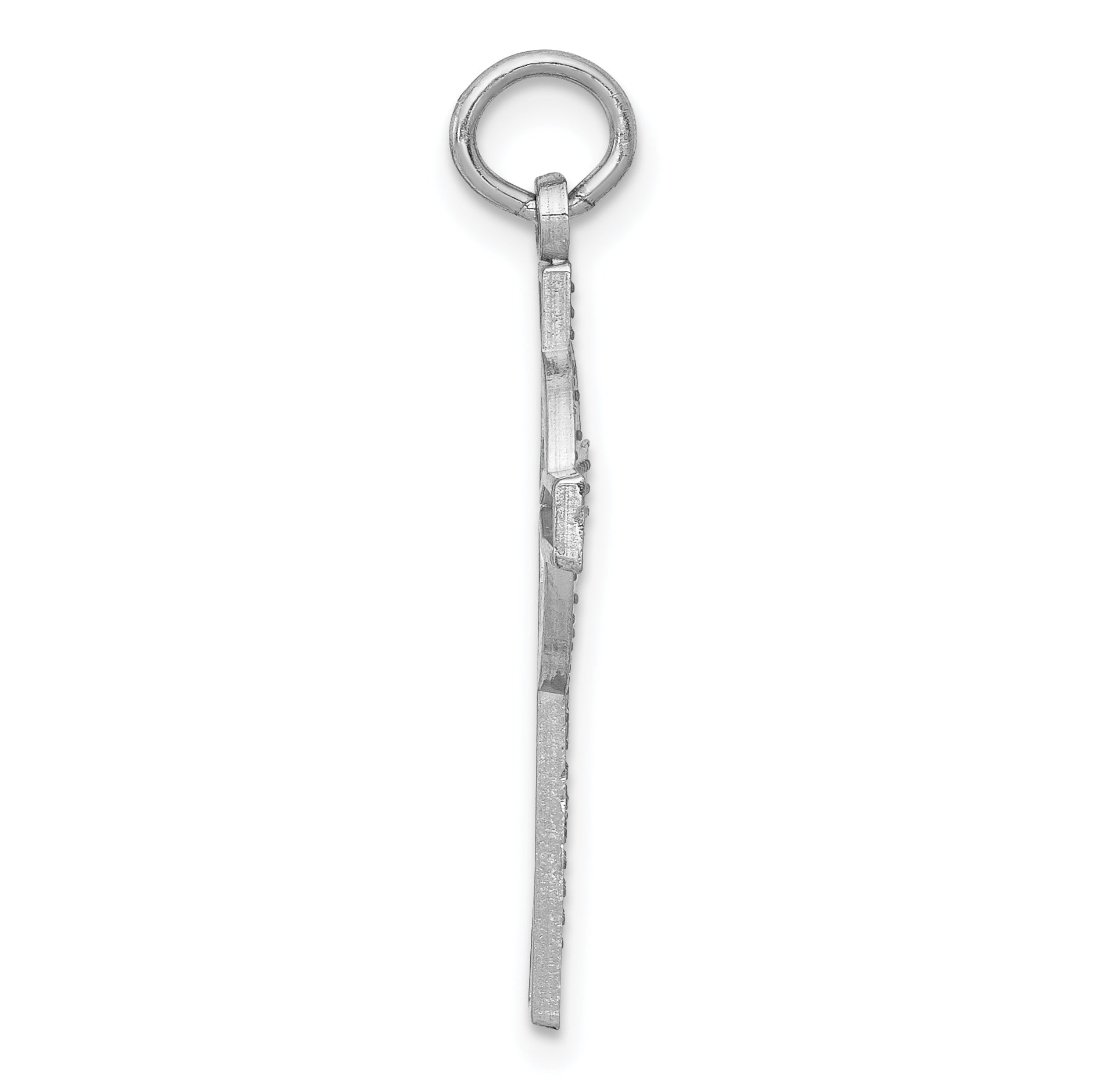 14K White Gold Celtic Cross Charm with Polished Finish and Rhodium Plating Secondary image