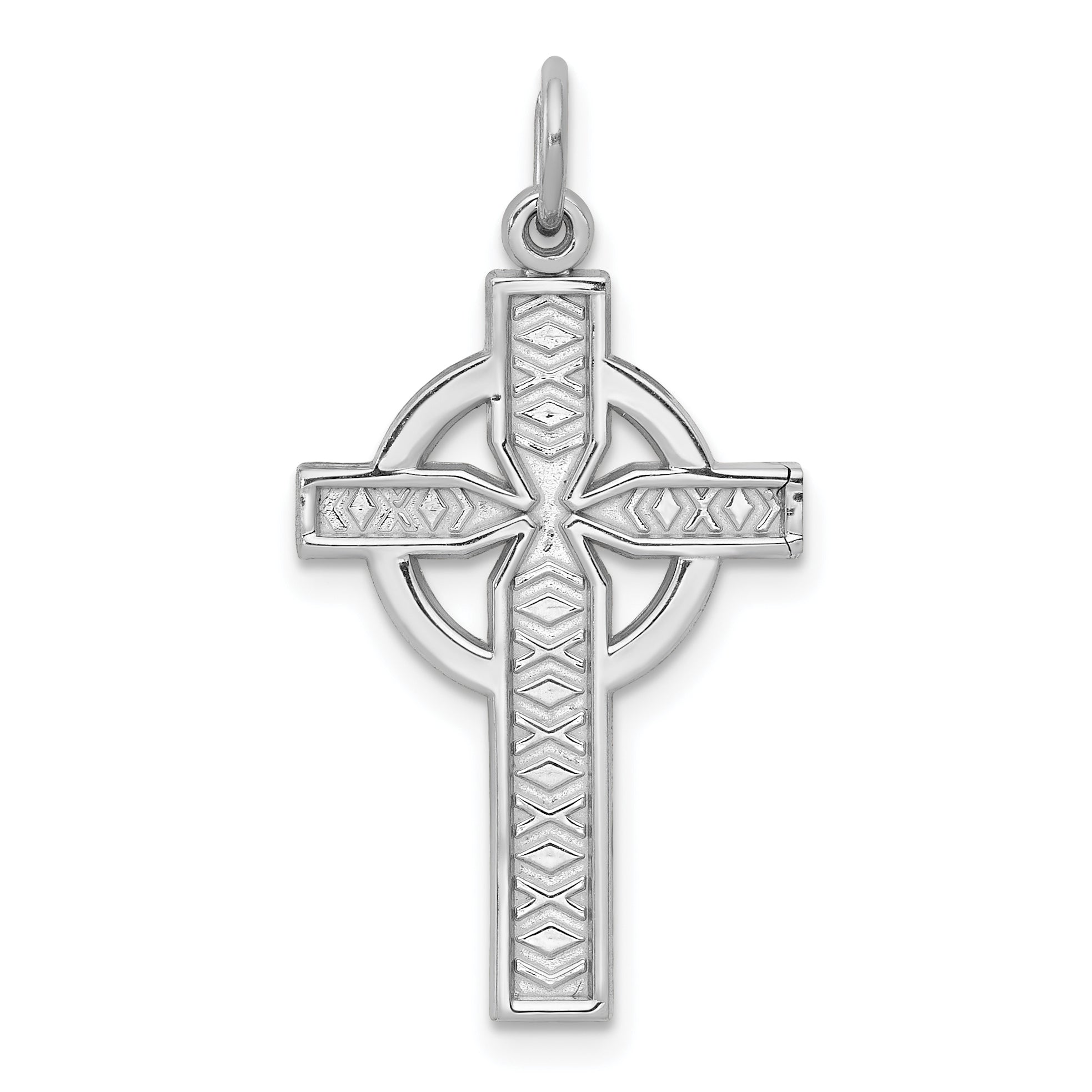 14k White Gold Celtic Cross Charm Main image