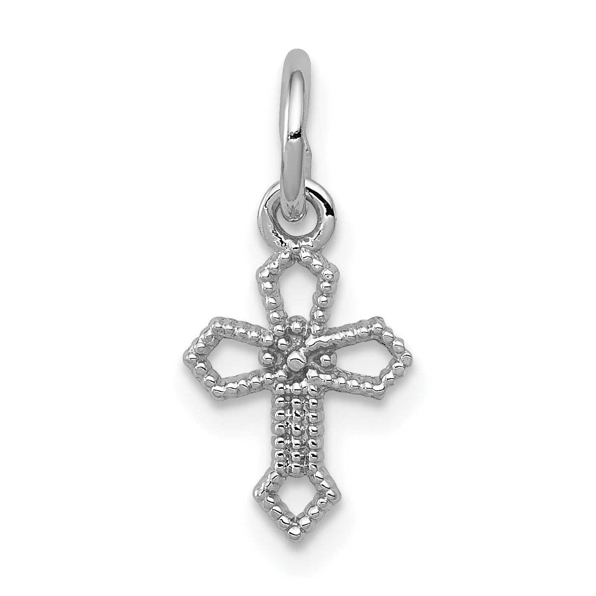 14k White Gold Passion Cross Charm Main image