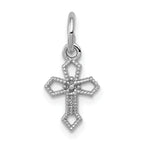 14k White Gold Passion Cross Charm