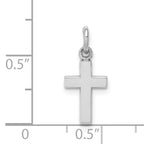 14K White Gold Cross Charm with Polished Rhodium Finish