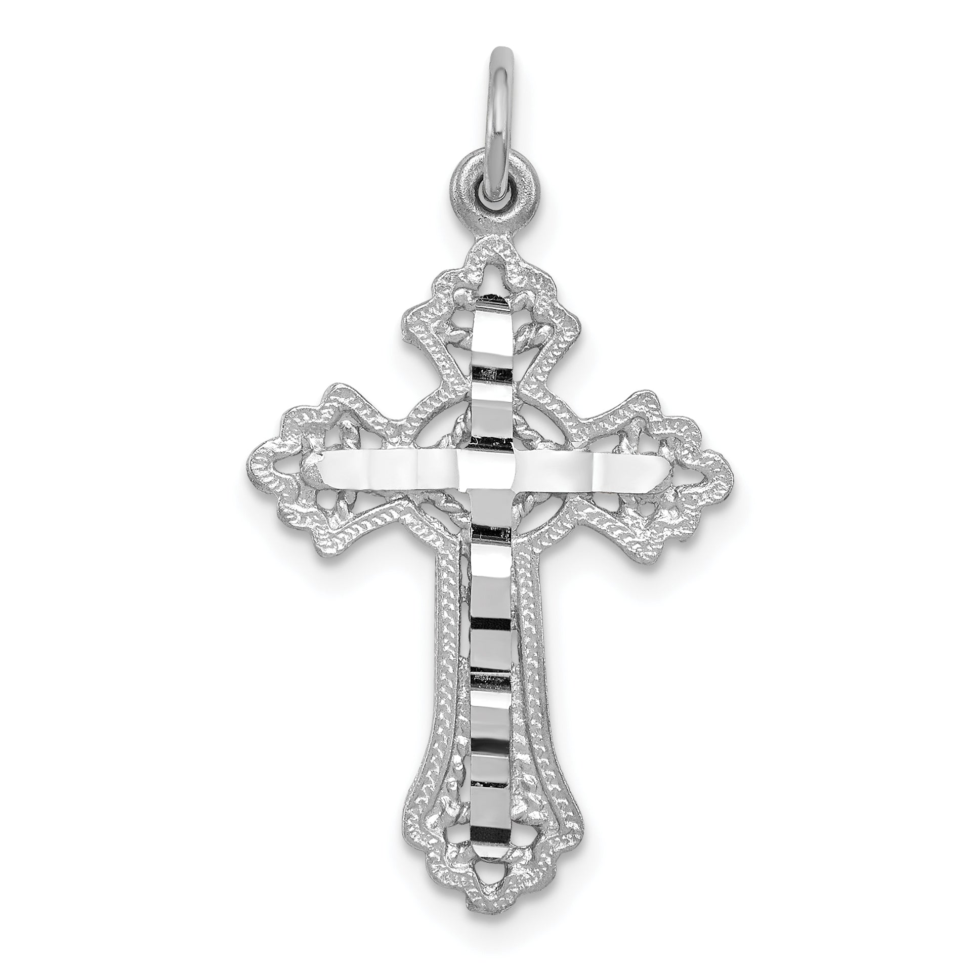 14k White Gold Cross Charm Main image