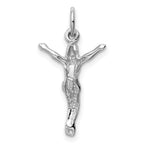 14K White Gold Jesus Charm with Rhodium Plating  Elegant Religious Pendant