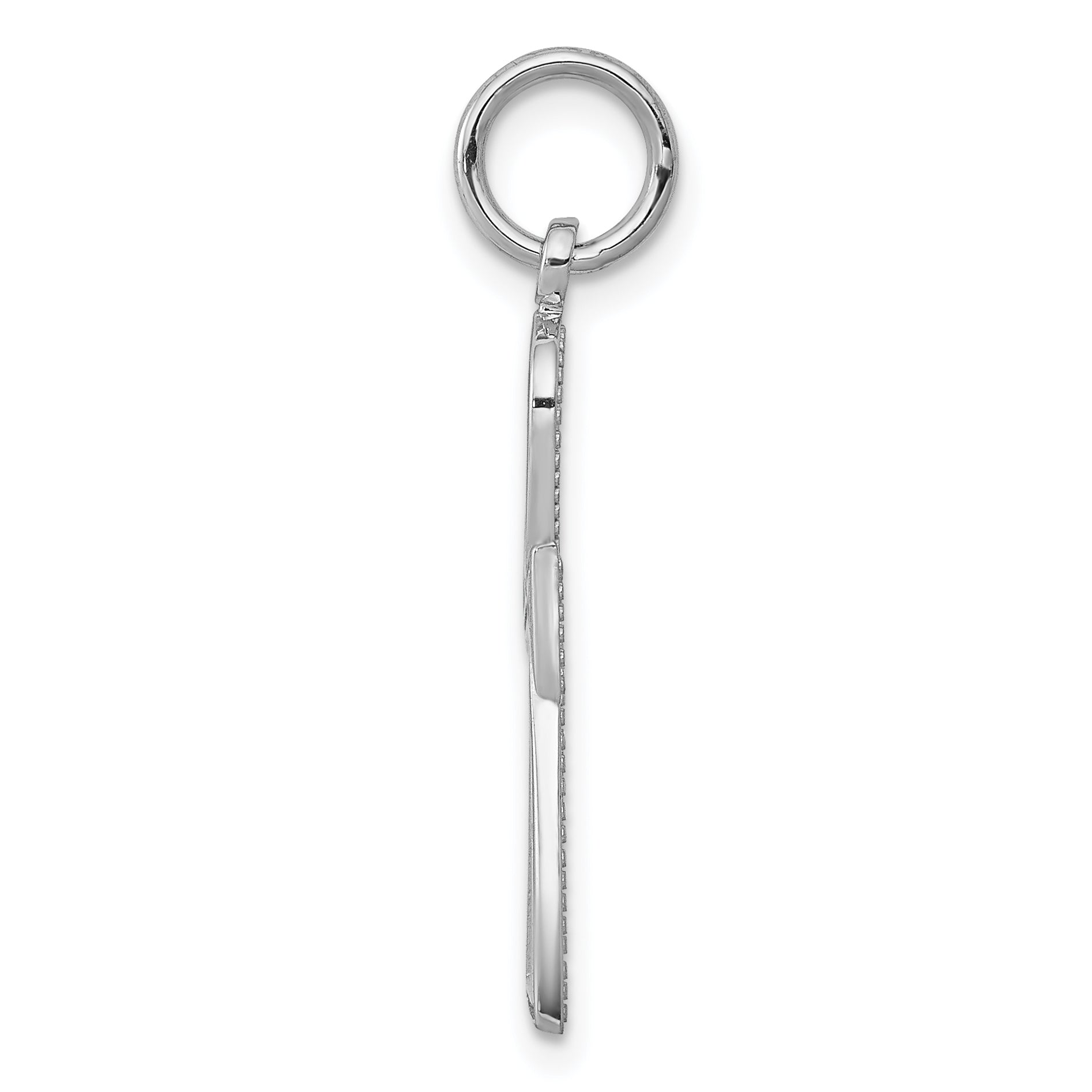 14K White Gold Ankh Cross Pendant with Polished Rhodium Finish Secondary image