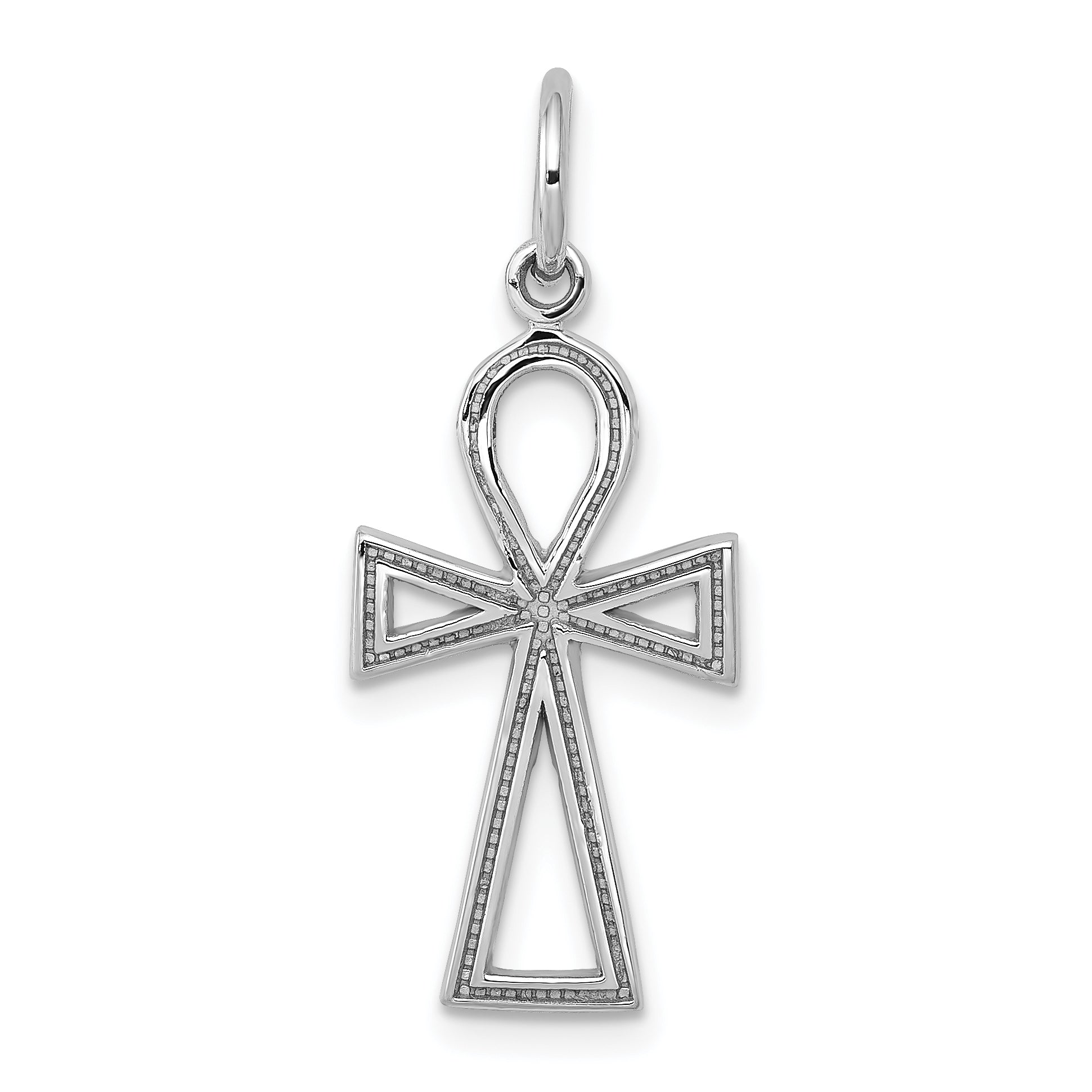 14k White Gold Ankh Cross Charm Main image