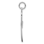 14K White Gold Ankh Cross Pendant with Polished Rhodium Finish