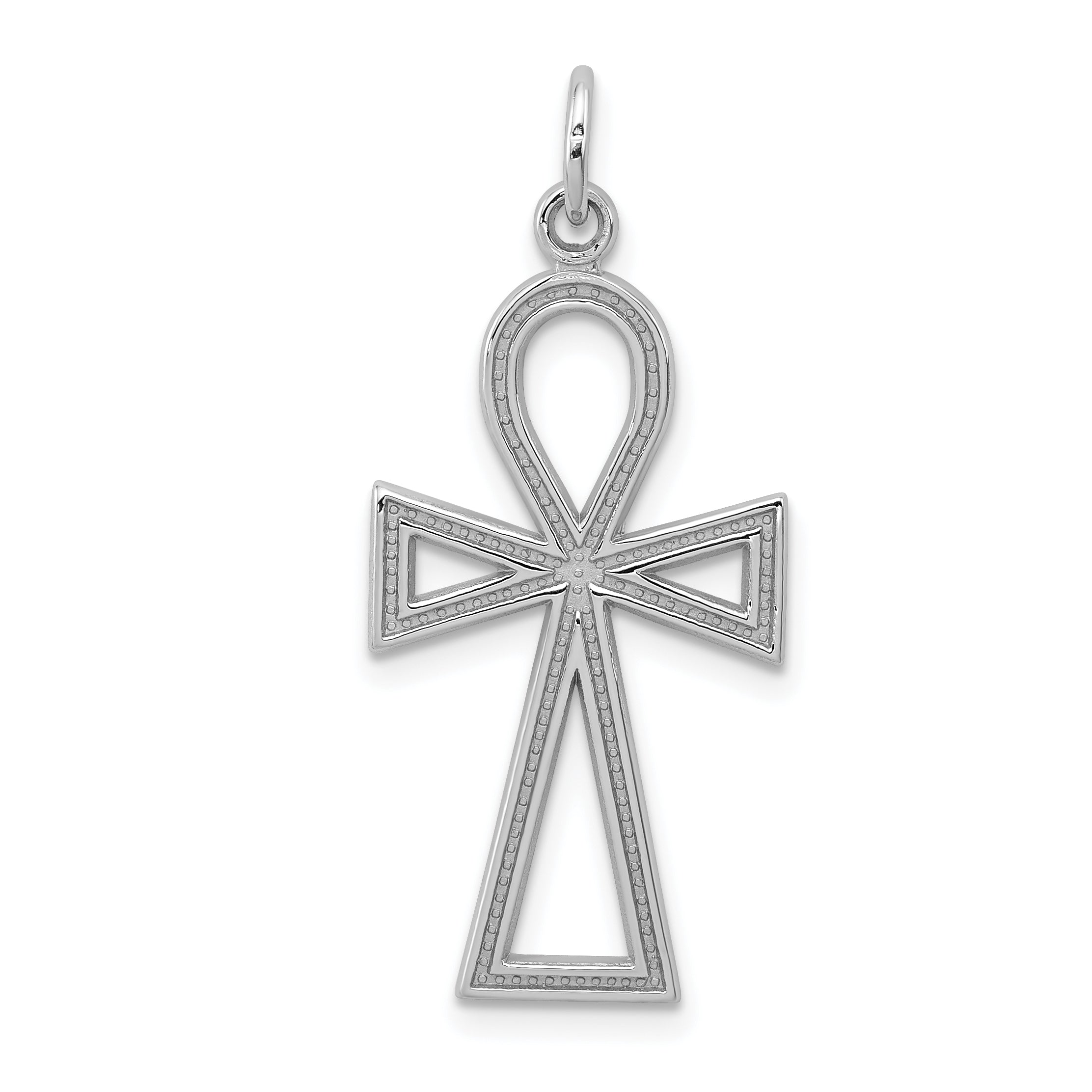 14k White Gold Ankh Cross Pendant Main image