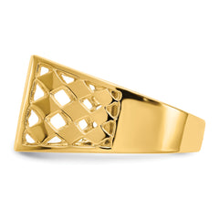 14k 12.0x12.5mm Open Back Men's Signet Ring - 10