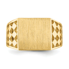 14k 12.0x12.5mm Open Back Men's Signet Ring - 10