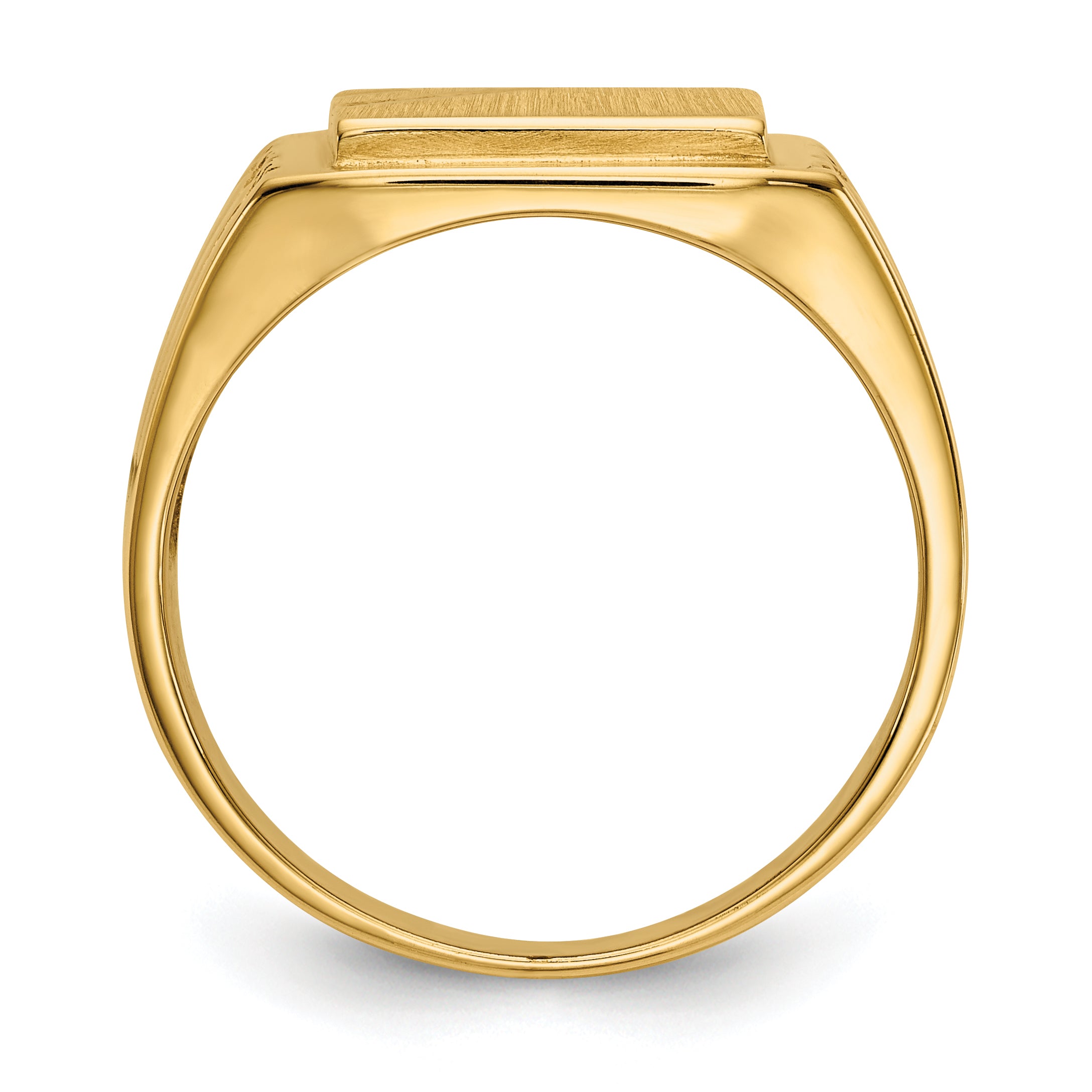 14k 11.5x11.0mm Open Back Mens Signet Ring Secondary image