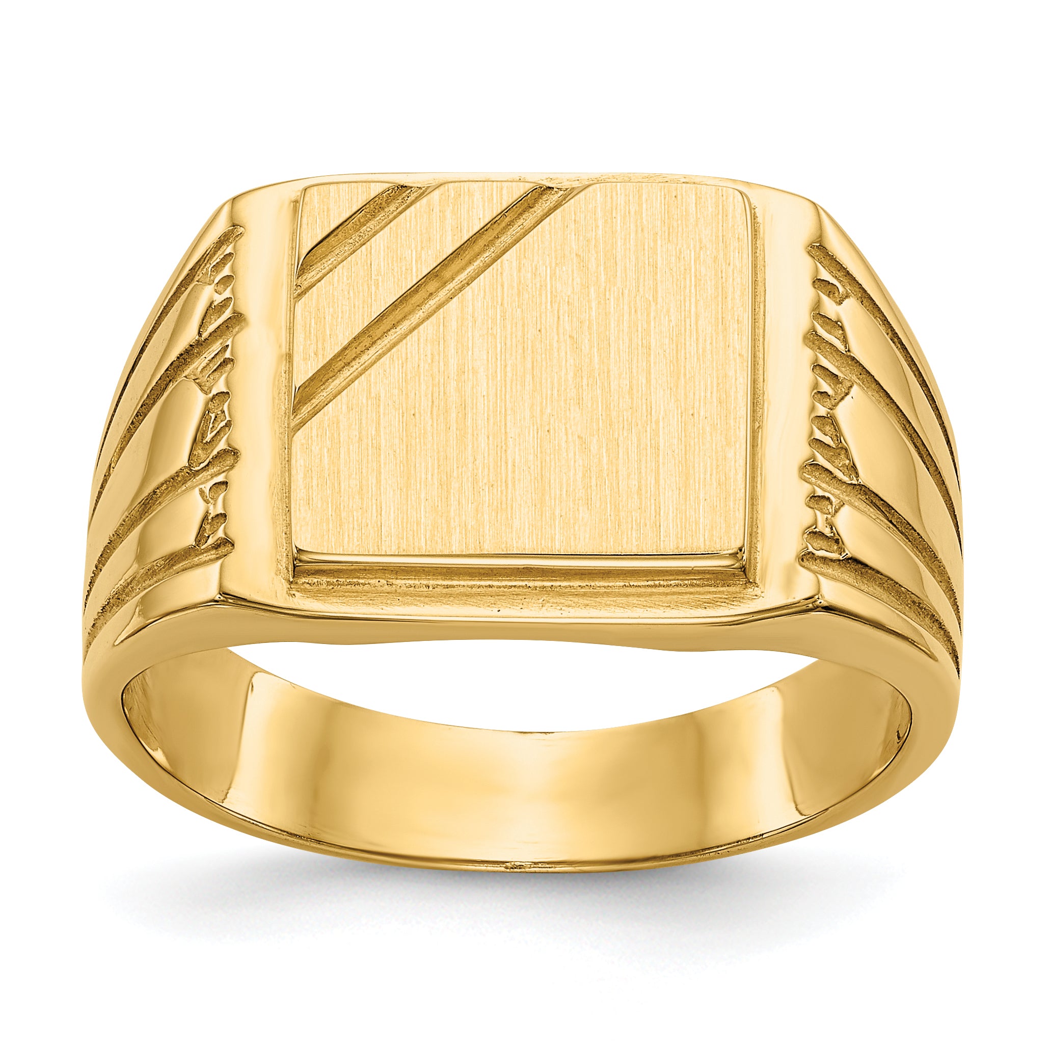 14k 11.5x11.0mm Open Back Mens Signet Ring Main image