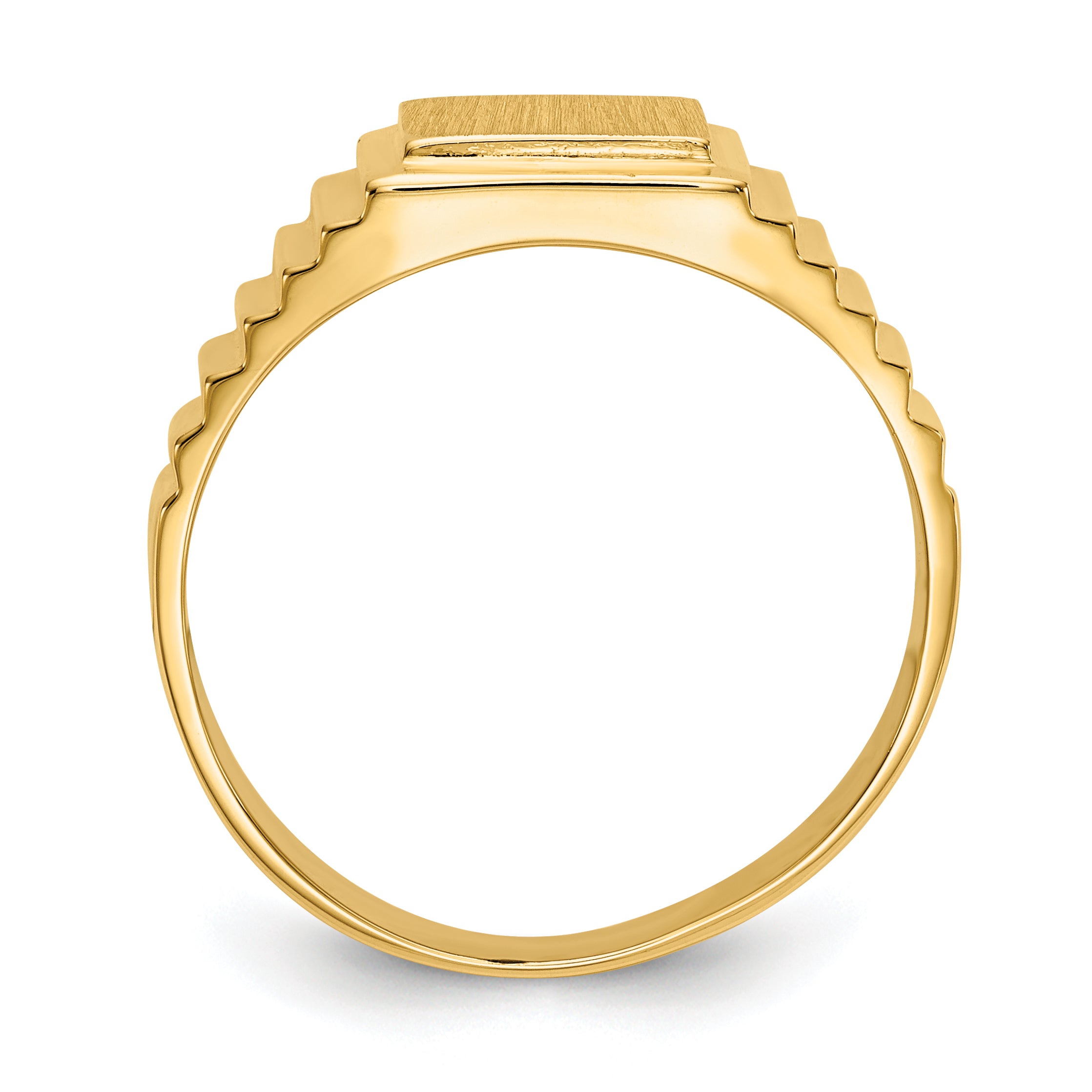 14k 10.0x8.5mm Open Back Men's Signet Ring Secondary image