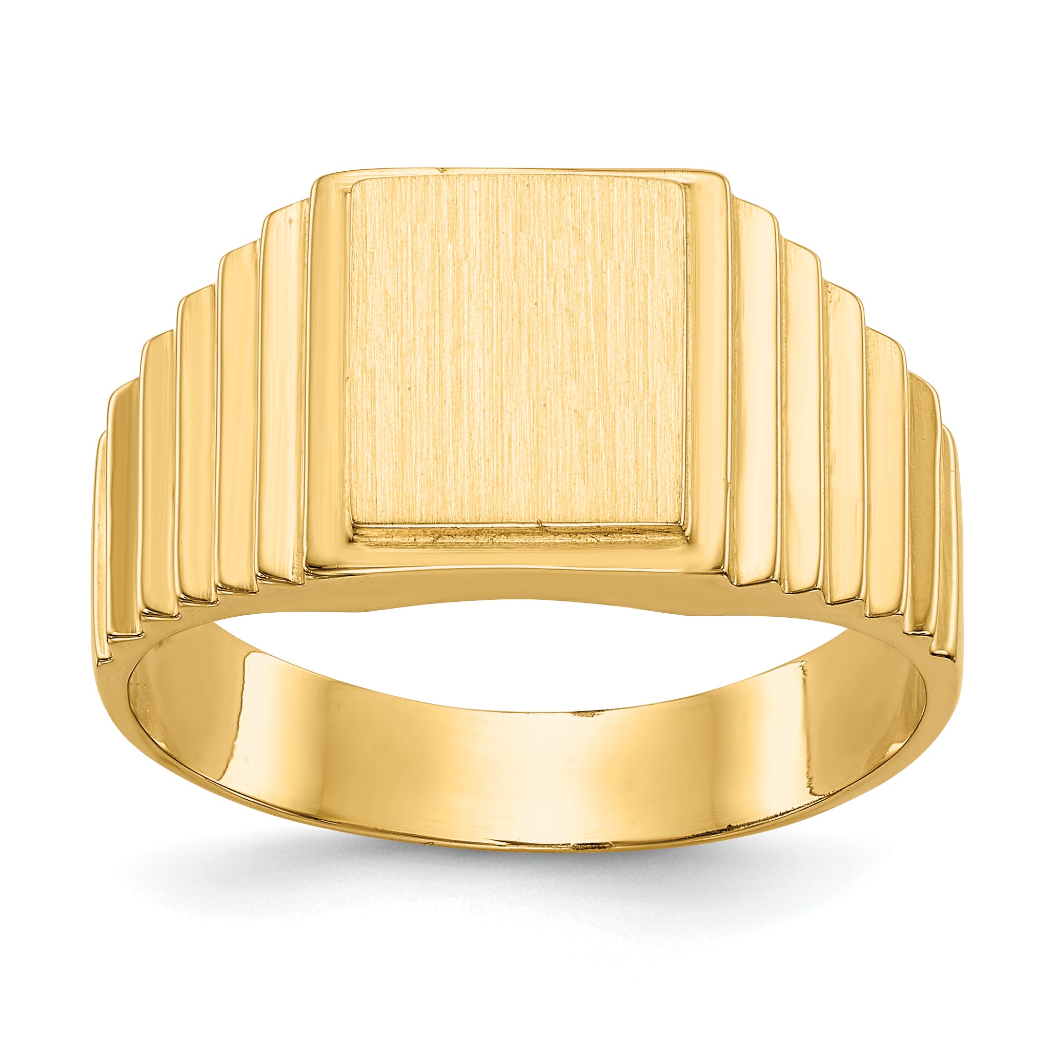 14k 10.0x8.5mm Open Back Men's Signet Ring Main image
