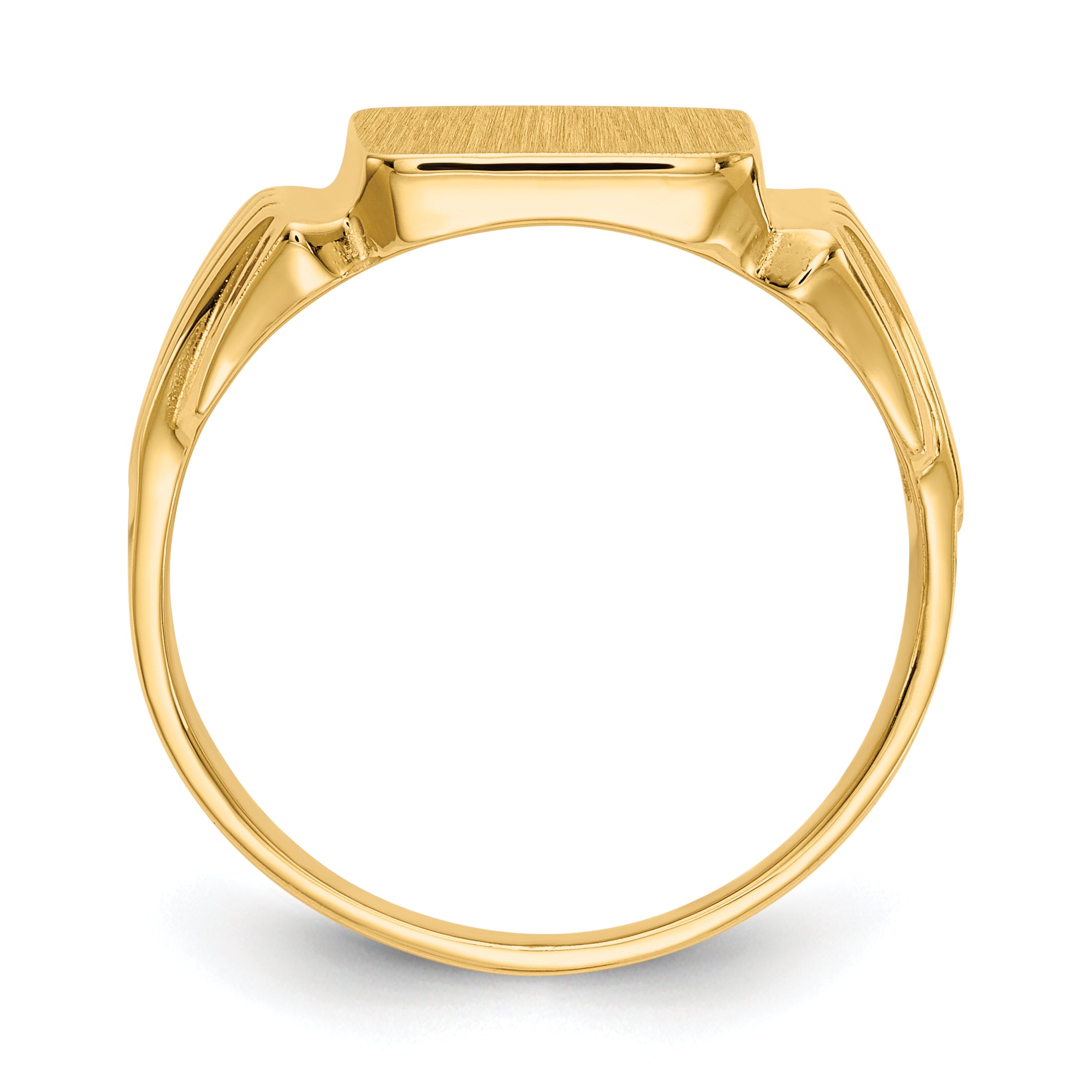 14k 10.5x10.5mm Open Back Mens Signet Ring Secondary image