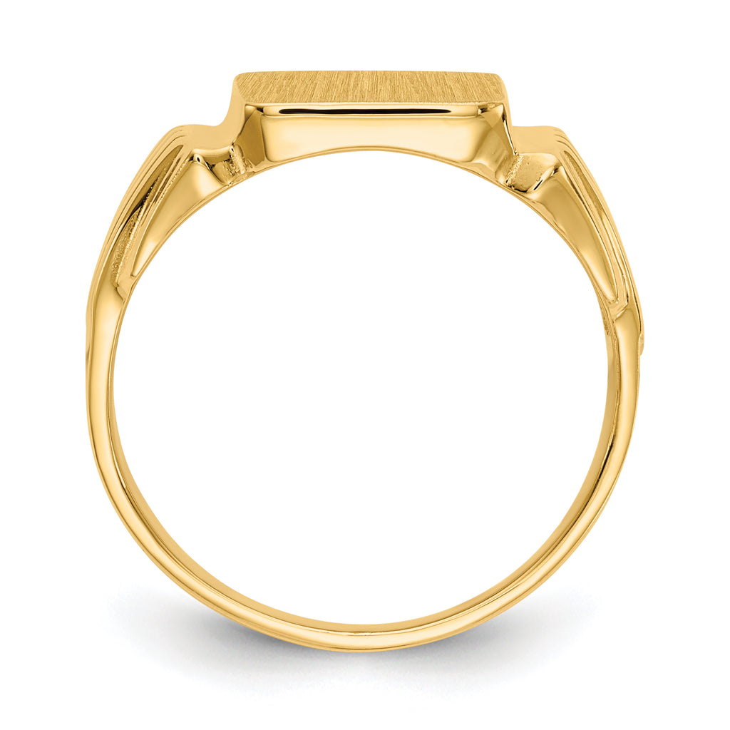14k 10.5x10.5mm Open Back Mens Signet Ring