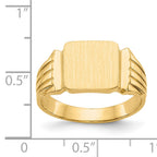 14k 10.5x10.5mm Open Back Mens Signet Ring