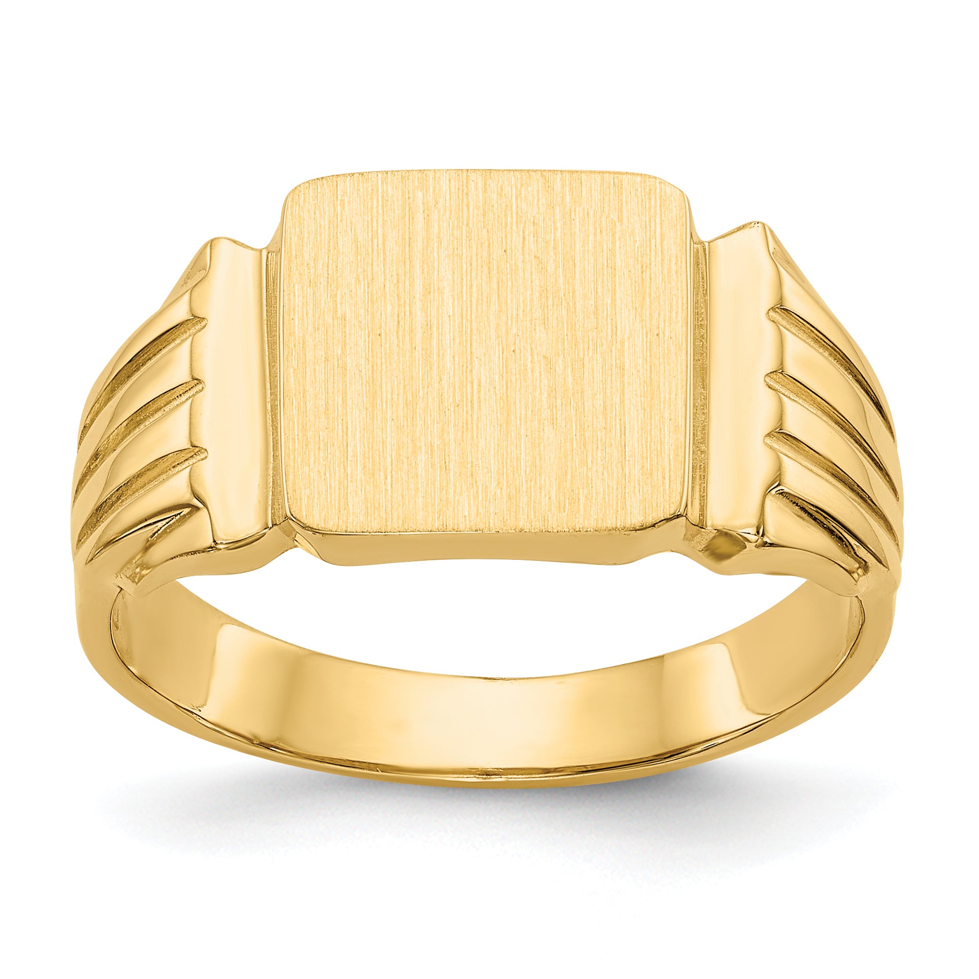 14k 10.5x10.5mm Open Back Mens Signet Ring