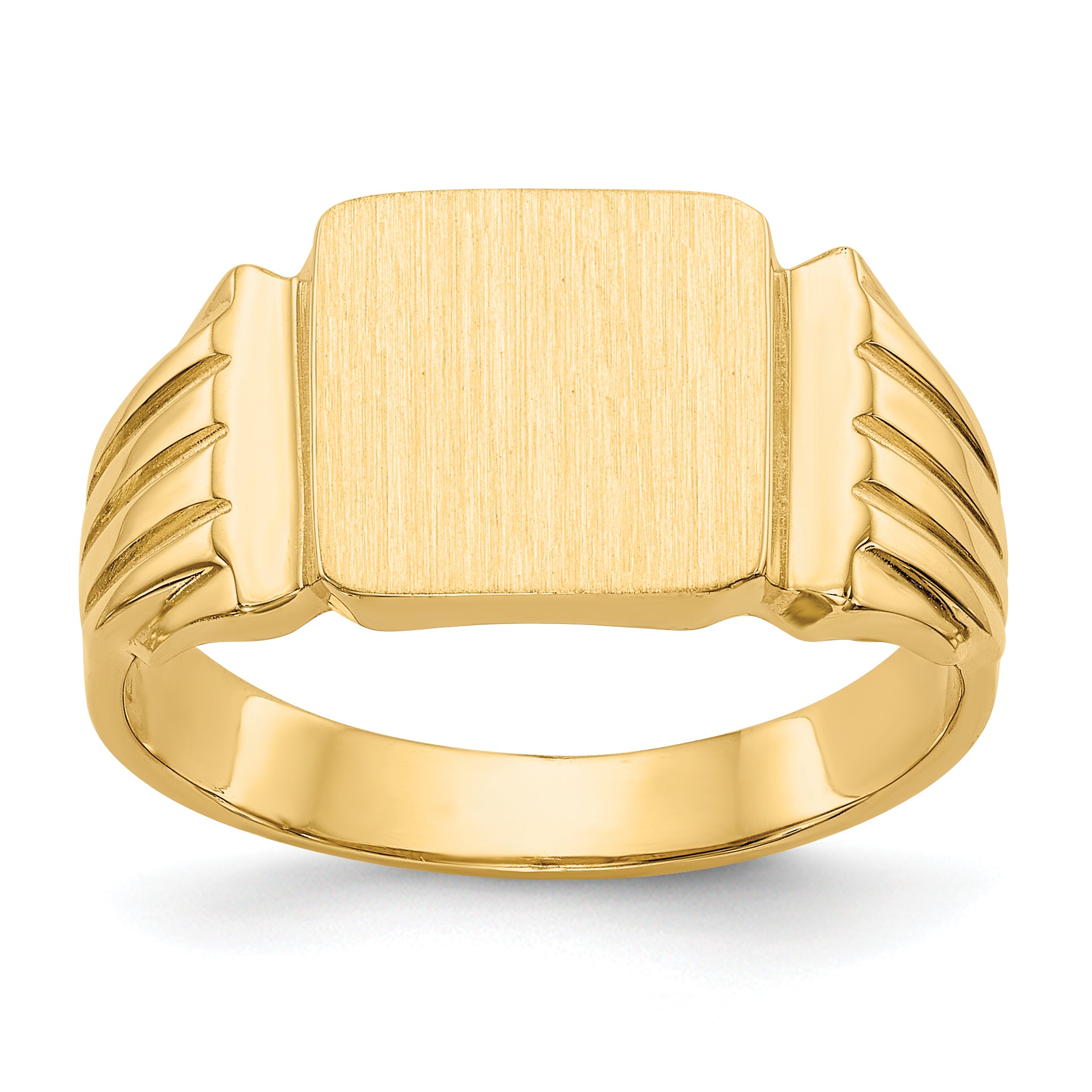 14k 10.5x10.5mm Open Back Mens Signet Ring Main image