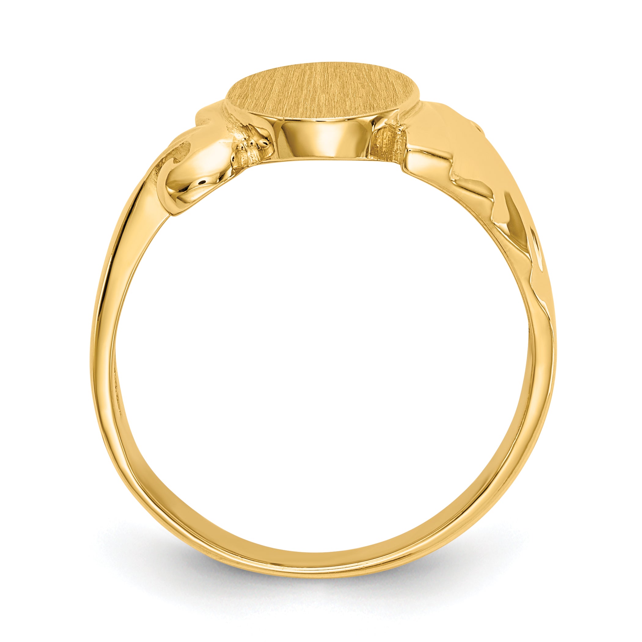 14k 8.5x10.0mm Open Back Signet Ring