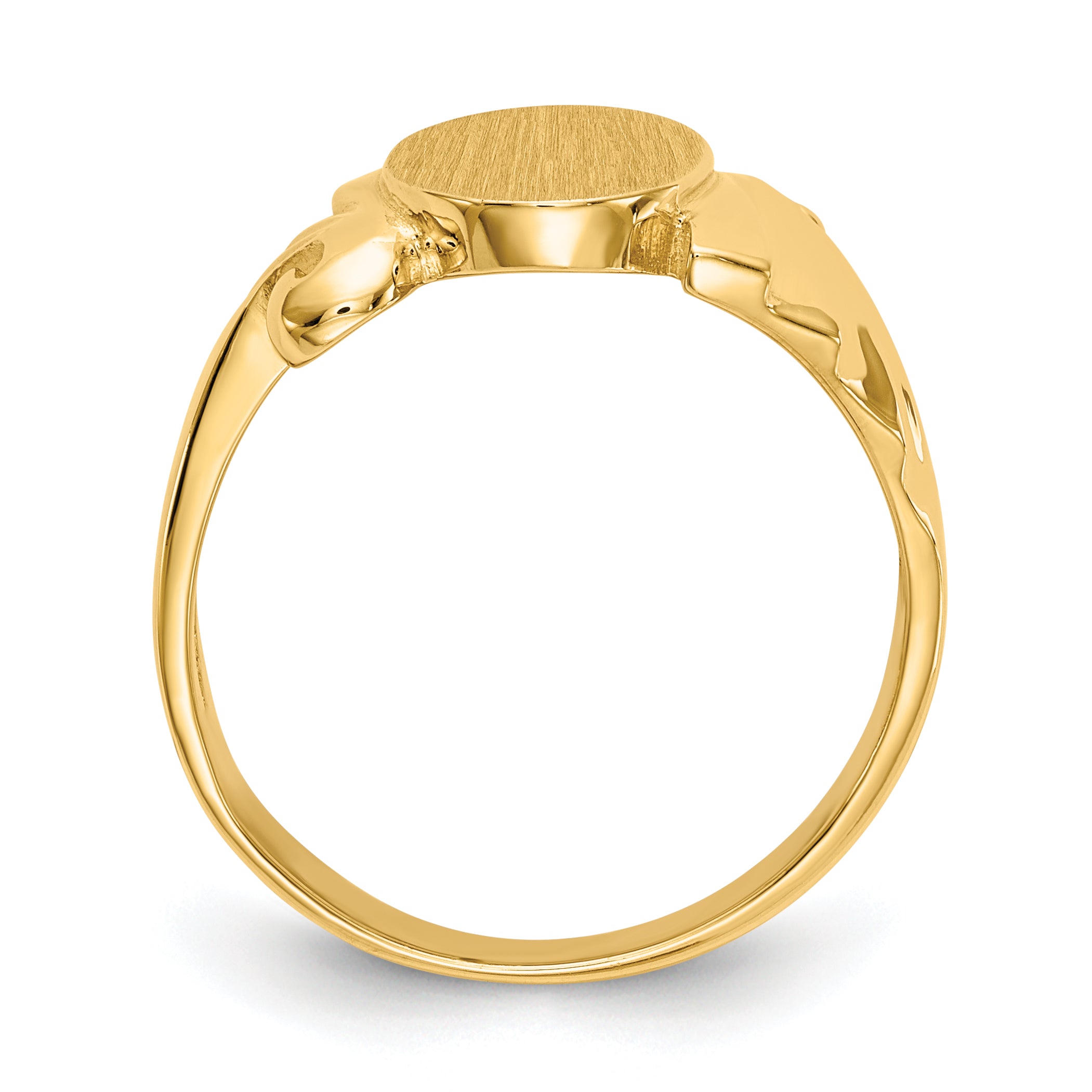 14k 8.5x10.0mm Open Back Signet Ring Secondary image