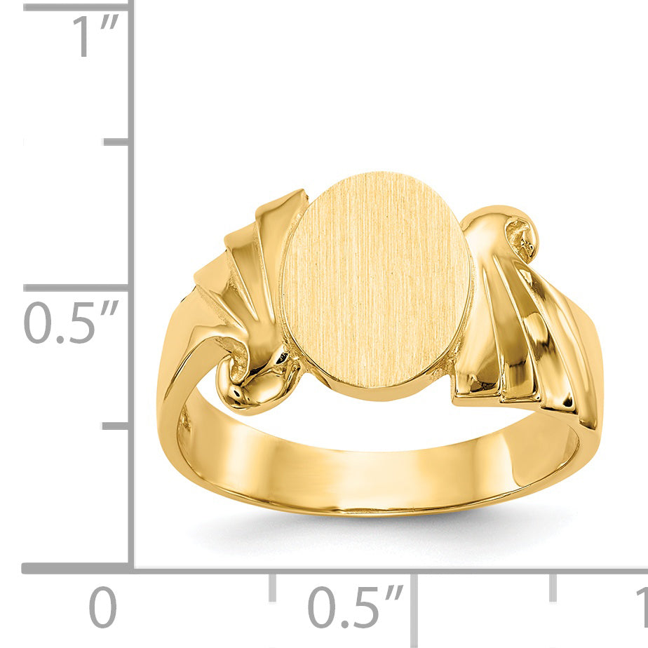 14k 8.5x10.0mm Open Back Signet Ring