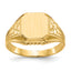 14k 9.0x9.0mm Open Back Floral Signet Ring