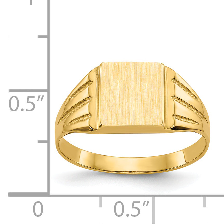 14k 9.0x8.0mm Open Back Signet Ring