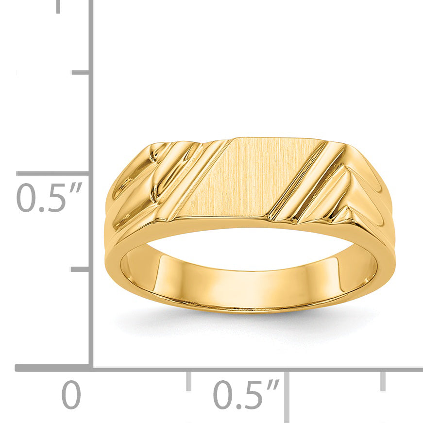 14k 5.5x5.5mm Open Back Signet Ring