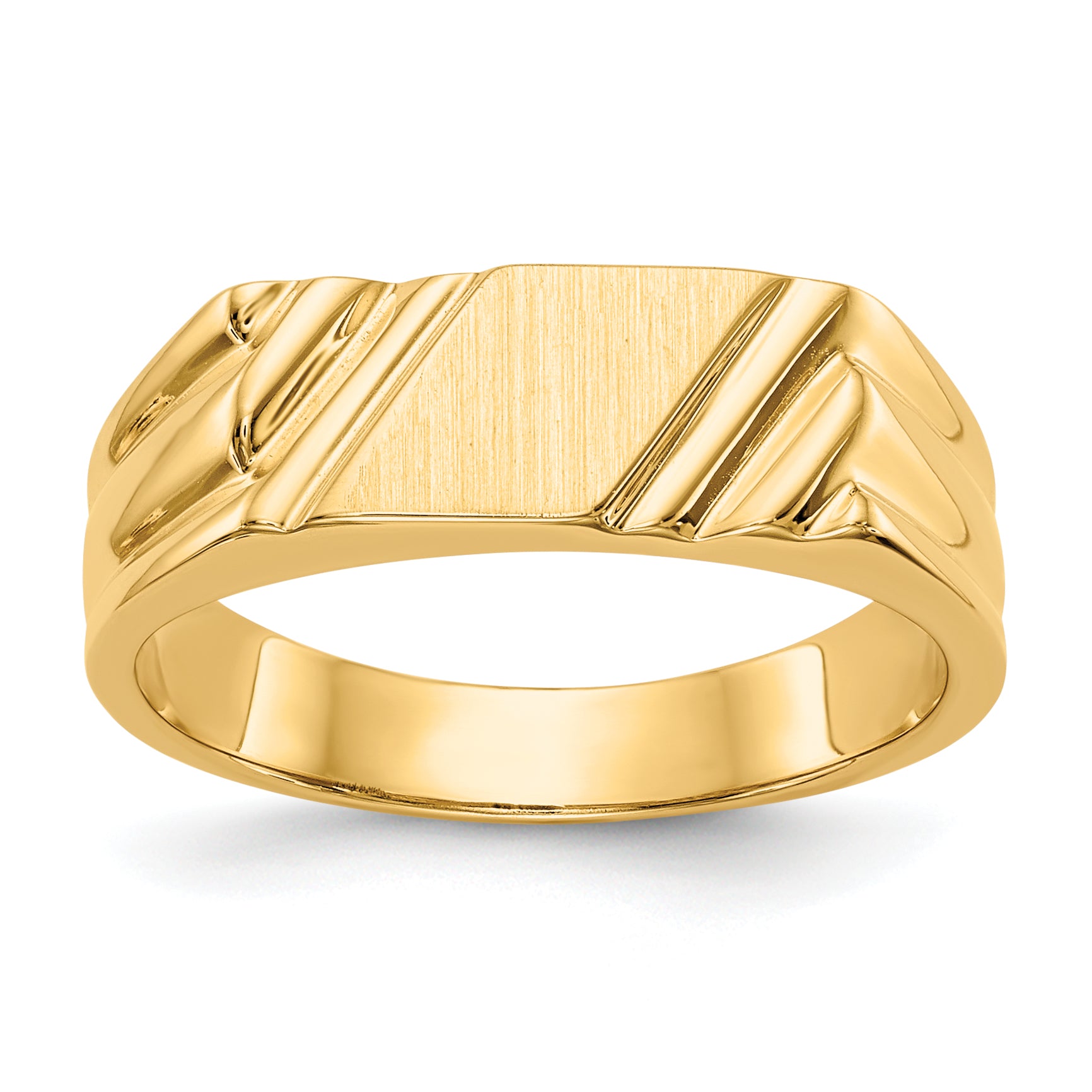 14k 5.5x5.5mm Open Back Signet Ring