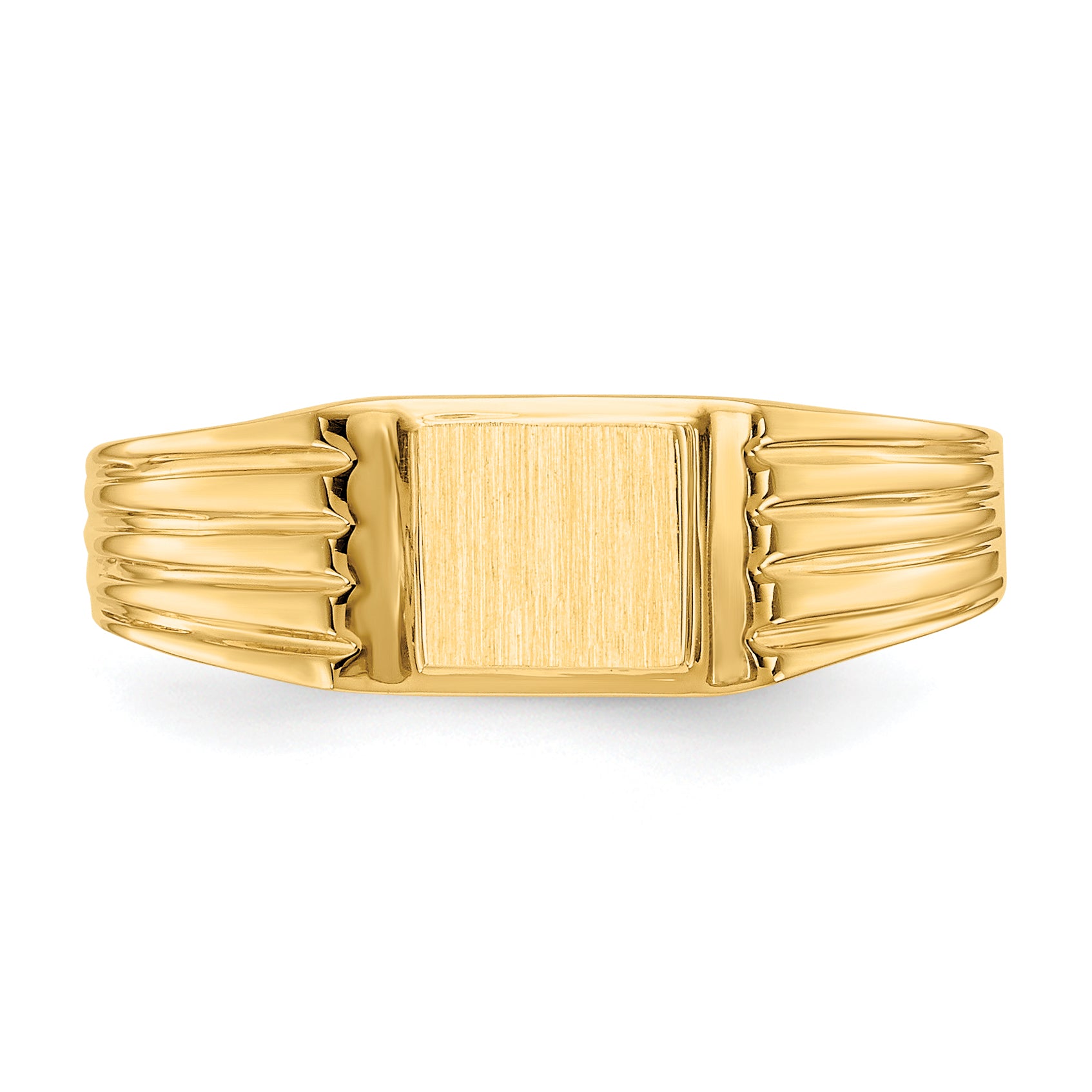 14k 5.25x4.75mm Open Back Signet Ring - 6